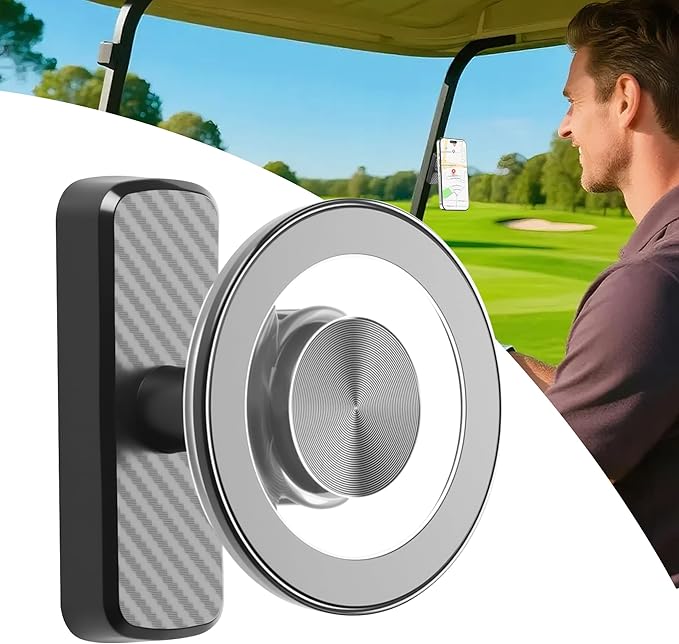 Magnetic Golf Cart Phone Holder Pro – 360° Rotatable Phone Mount with Heavy-Duty Magnetic Grip, Universal Golf Swing Recording Stand, Fits for EZGO/Club Car/Yamaha, Best Golf Gift for Men