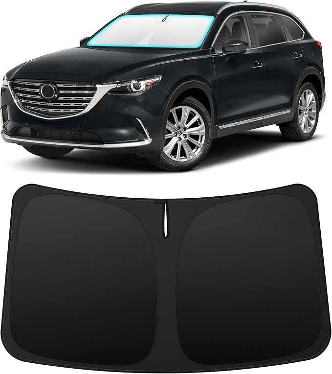 INSAUTO Custom Fit Windshield Sun Shade Accessories for Mazda CX9 CX-9 2016-2026, Foldable Front Window Sunshade, UV & Heat Reflector, Keeps Interior Cool, Includes Storage Bag