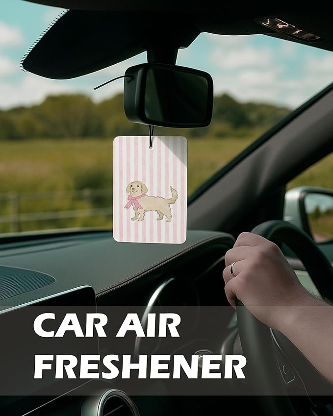 Retro Pink Coquette Bow Lemon Cologne Car Air Freshener 4 Pcs, Preppy Ice Cream Dog Hanging Air Freshener for Cars Bathroom Dorm Books Decor, Cute Girly Accessories Gifts for Women Girls