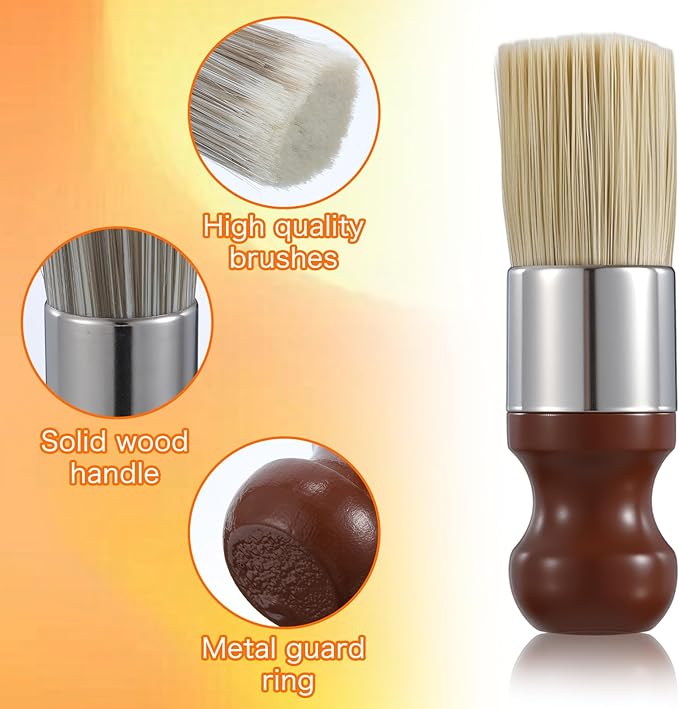 2 PCS Salve Brush for Furniture, Durable Salve Wax Brushing Tool for Leather for Furniture Home Leather Wood Cleaning Tool with Comfortable Handle