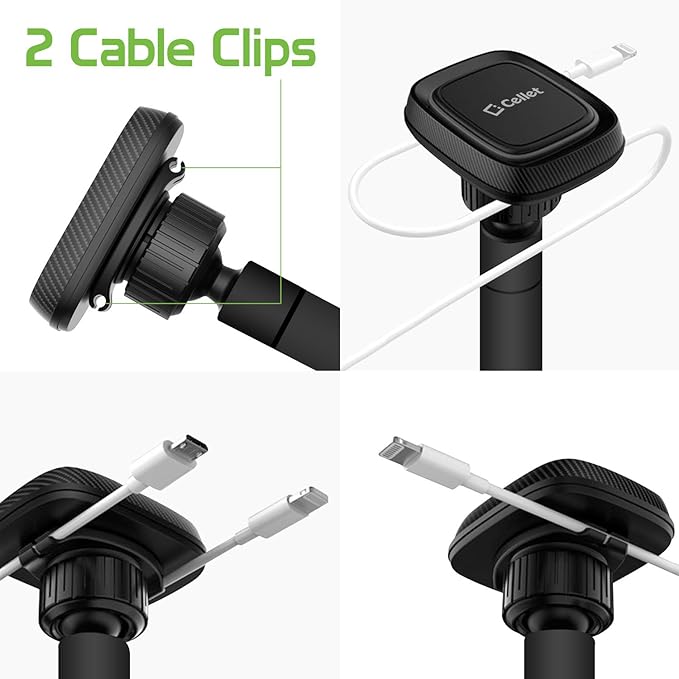 Cellet Car Phone Mount Holder Universal Phone Car Dashboard & Windshield Magnetic Phone Mount Holder with Goose-Neck Compatible with Smartphones iPhones Samsung Galaxy LG Motorola Moto Google Pixel