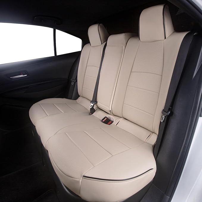 HKZ Fit RAV4 Car Seat Cover Set for 2013 2014 2015 2016 2017 2018 Toyota RAV4 Limited XLE SE Platinum Adventure-Leather(Beige)