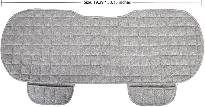 Suninbox Linen Back Car Seat Covers,Rear Car Seat Covers,Cloth Bottom Car Back Seat Cushion,Automotive Seat Protector Breathable Ventilated Gray