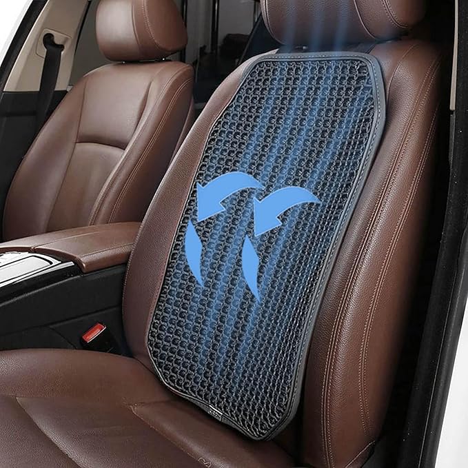 New Summer Cooling Ventilated Big Air Mesh Seat Cushion Pad for Car,Universal Breathable Vented Seat Cover Fits Car SUV Truck Van Pickup (Black-BackCushion-1Pcs)