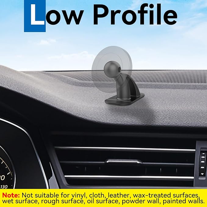 3 Pack Sticky 17mm Ball Mount for Car Mount Adhesive Replacement Magnetic Phone Holder MagSafe Mounting Base Dashboard Sticker 3M VHB Tape