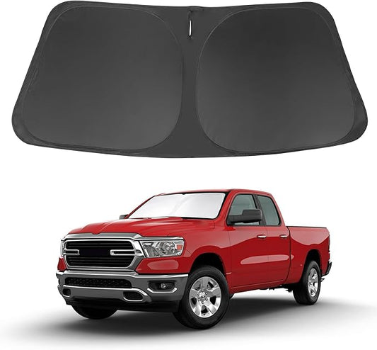 Windshield Sun Shade for 2011-2024 2025 2026 Dodge RAM 1500 Accessories CrewCab,MegaCab Pickup,2Dr RegularCab,4Dr QuadCab Custom Fit Foldable Sunshade