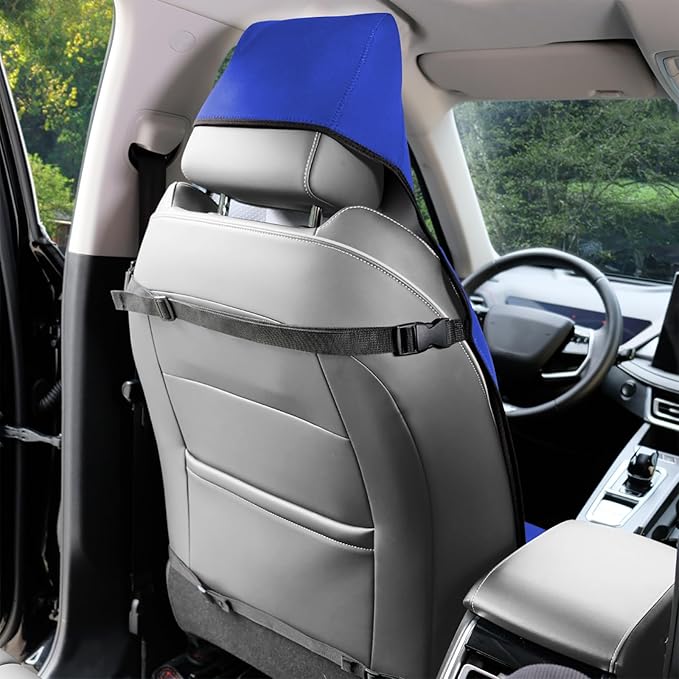 INFANZIA Premium Waterproof Seat Cover Towel Protector Neoprene Universal Fit, Upgraded 100% Washable & Removable Non-Slip Sweat Carseat Towel Covers, Perfect for Gym/Yoga/Workout（Royal Blue,2PCS
