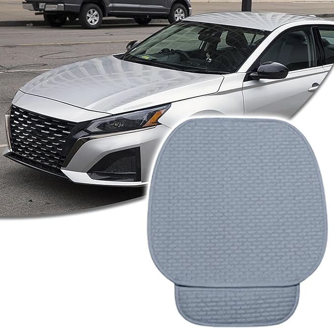 2PCS Car Seat Cushion Covers, Car Seat Cover Pad Front Bottom Protector Mat with Storage Pocket, Breathable Comfortable Auto Front Cushion Pad Mat for Most Vehicle and Office Accessories（Gray）