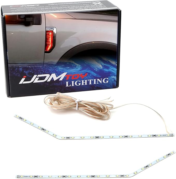 iJDMTOY Sports Red LED Background Illumination Kit Compatible with 2017-2021 Ford F250 F350 F450 Super Duty Side Fender Chrome Emblem