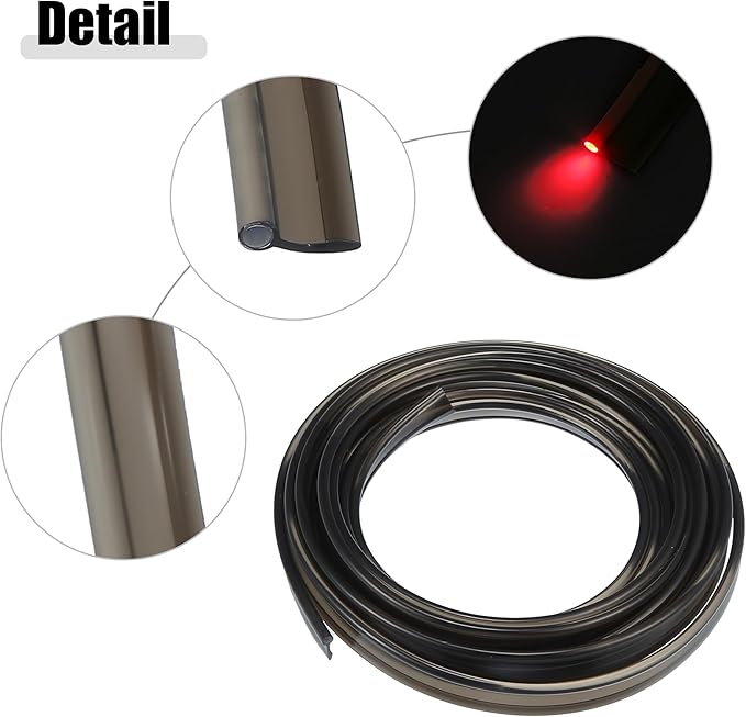 ACROPIX 3mm 0.12" 3.5m 11.48ft Universal Skirt Side Glow Optic Fiber Cable Car Light Decoration Black - Pack of 1