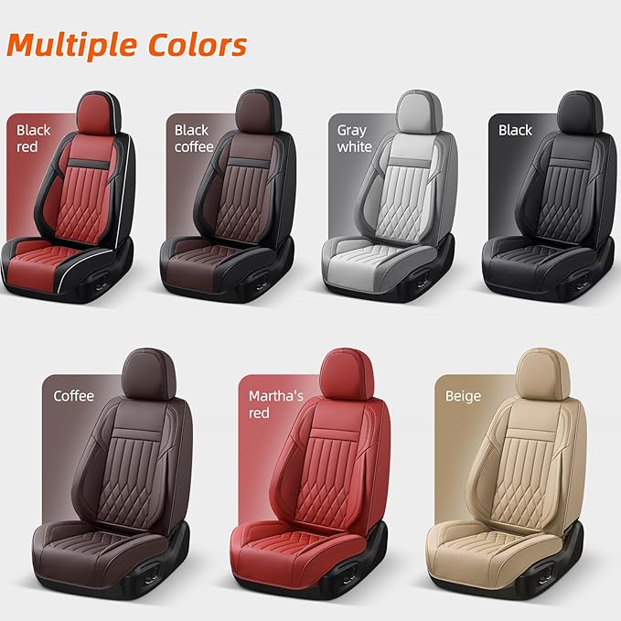 KEYOOG Premium Nappa Leather Car Seat Covers Full Set, Universal Fit for Most Sedans, SUVs - Waterproof & Breathable, Compatible with Honda Civic, Toyota Corolla, Jeep Cherokee/ 5-Seater, Luxury Brown