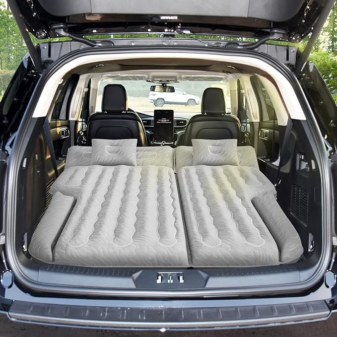 Umbrauto SUV Air Mattress for Car Camping, Leakproof & Quick Inflation Sleeping Airbed with Electric Pump, Fits Most Compact, Mid-Size & Full-Size SUV Trunks for Road Trip Travel