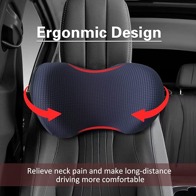 Really Cushiony Car Headrest Pillow, Car Pillow for Driving Seat with Adjustable Strap, Breathable Removable Cover & Ergonomic Design - Softness Office Travel Car Neck Pillow(Purple, 1PC)