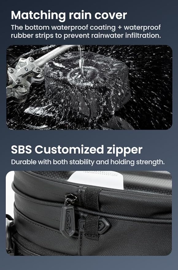 Loboo Motorcycle Tank Bag Expandable Motorcycle Bag, Magnetic Suction Quick Release ，Compatible With CFMOTO 400GT 450SR 450NK 650 GT 700CL-X 800MT 800NK