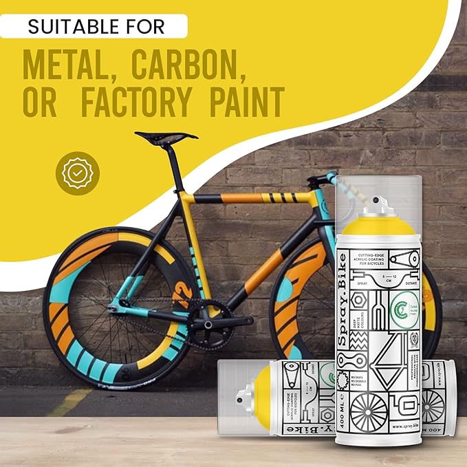 Spray.Bike Spray Paint | Designed Mainly for Bicycles | Multi-Use Acrylic Spray Paint for Metal, Plastic | High Coverage Bike Paint, 400ml, Chicago Yellow