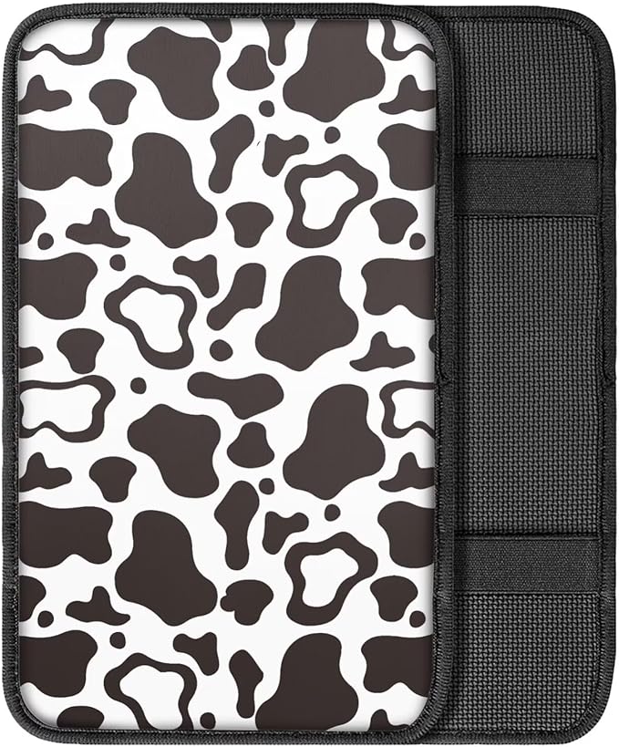 Dreaweet Car Center Console Cover Cute Cow Print Car Accessories Armrest Cover for Car Truck SUV Sedan for Women,Universal Armrest Cover for Car Center Console