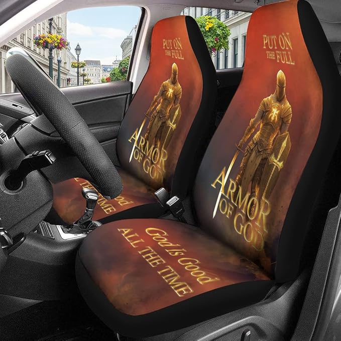 GENANY Amor of God Car Seat Covers Set of 2, Breathable Front Seat Covers for Truck Sedan SUV, Christian Car Accessories, Christian Gift for Women Men