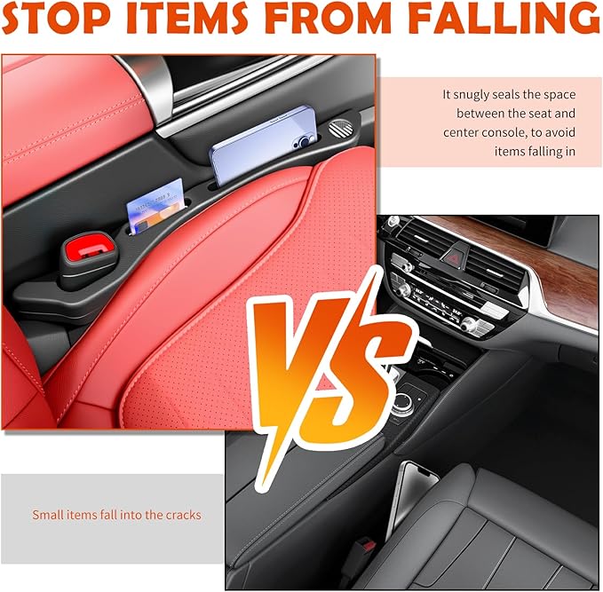 2026 New Car Seat Gap Filler Organizer,2PCS Car Seat Gap Plug with Storage Slot & American Flag Design,Universal Between Cars Seats Blocker Fits 0.98 to 1.57 inch Gaps