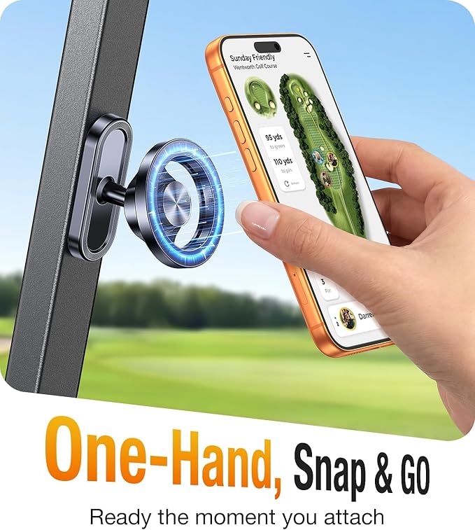 Magnetic Golf Cart Phone Holder for MagSafe Gym Mount【Strong Magnets】Magnetic Phone Holder for Golf Cart Phone Mount for iPhone 17 16 15 Fits EZGO Club Car Yamaha Icon Golf Accessories For Mothers Day