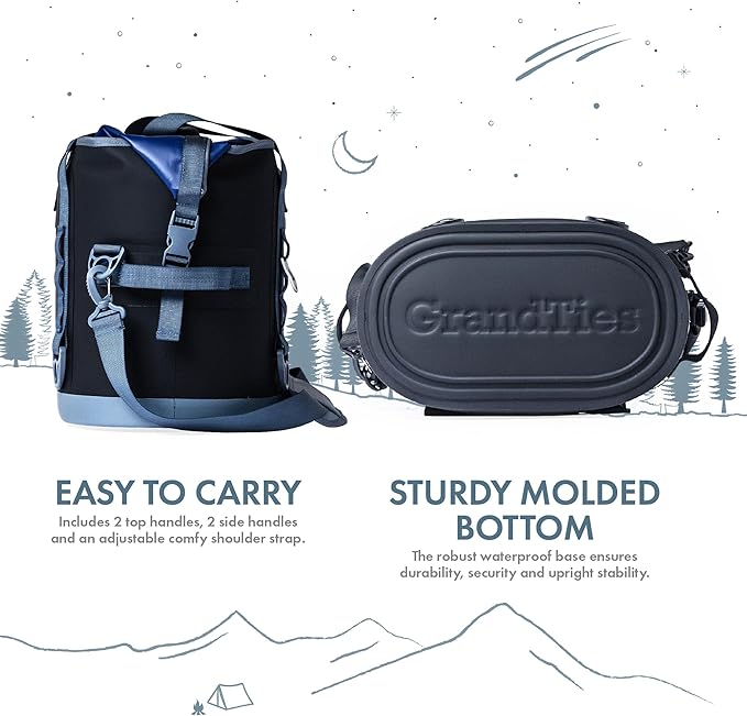 GrandTies 40 Can Portable Soft Cooler Bag - High-Performance Large Cooler - Leak Proof Waterproof Insulated Cooler Bag - Portable Ice Chest for Outdoor, Fishing, Beach, Travel, Camping