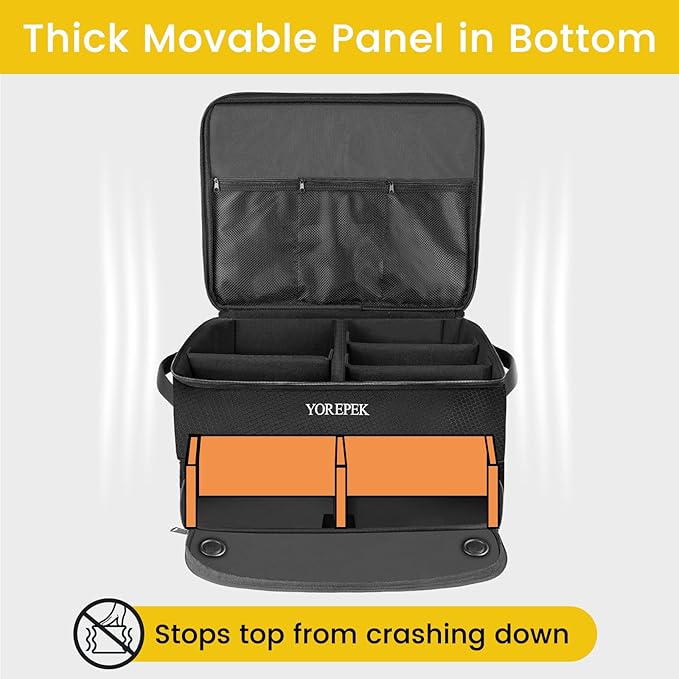 YOREPEK 2 Layer Golf Trunk Organizer, Golf Gifts for Men with Separate Ventilated Compartment for 2 Pair Shoes, Waterproof Car Trunk Locker for Balls, Tees, Clothes, Gloves, Gifts for Golfers