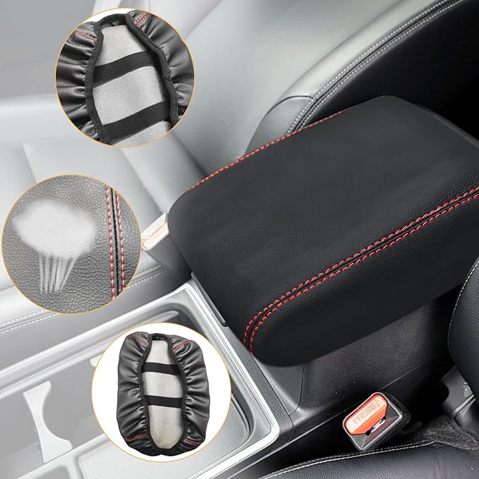Compatible with Center Console Armrest Cover for Honda CRV 2012 2013 2014 2015 2016 Leather Arm Rest Storage Box Lids Cushion Protector Pad