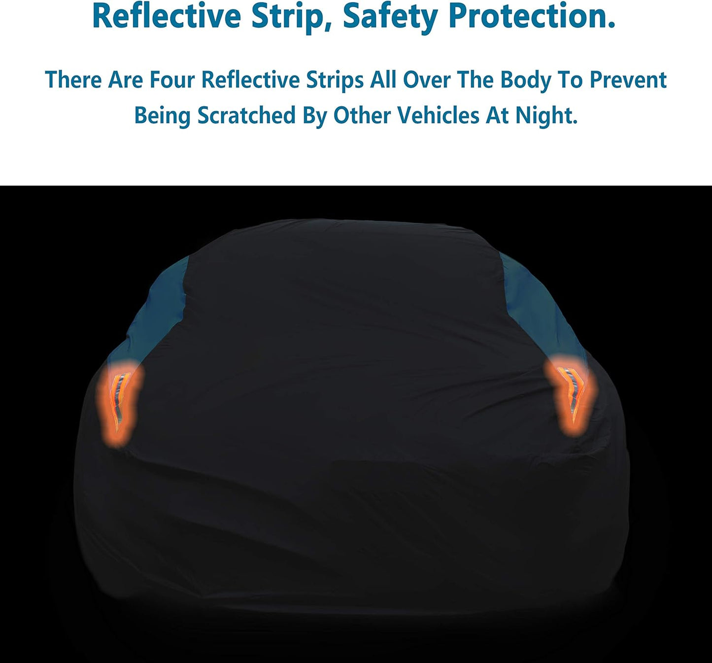 MORNYRAY Waterproof Car Cover All Weather Snowproof UV Protection Windproof Outdoor Full car Cover, Universal Fit for Sedan (Blue, A0-Fit Sedan Length(Up to 153 inch)