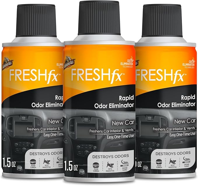Armor All Fresh Fx Odor Eliminator Car Fogger (3 Count), Car Air Freshener, New Car Scent