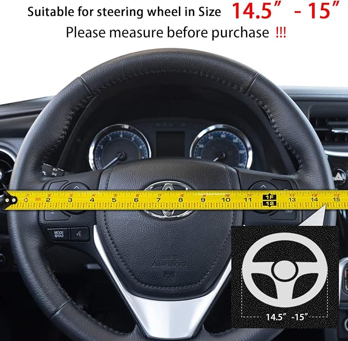 Suede Steering Wheel Cover,Compatible with Audi A3 A4 A5 A6 A8 R8 RS7 S3 S5 S6 S8 SQ5 TT Q7 Suede Leather Sport Non-Slip Wheel Cover Car Interior Accessories 15 inch for Man and Women