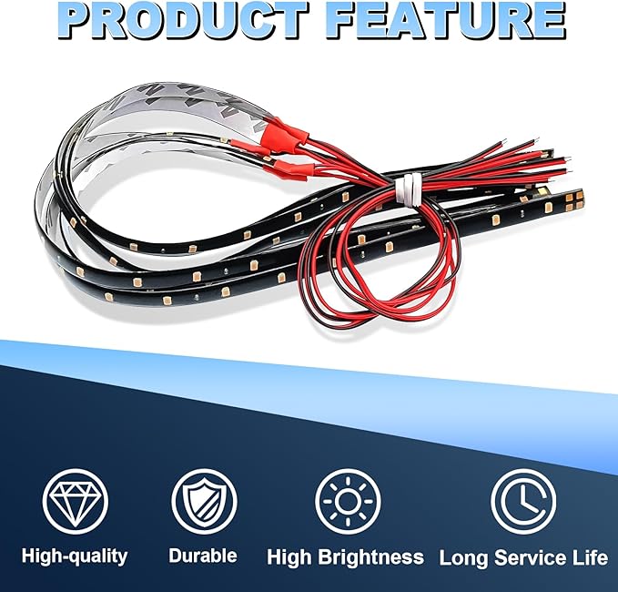 6 PCS 15 LED Strip Underbody Light, 1Ft 12V Waterproof Car Led Interior Exterior Strip Light with 6 Inch Wire, Waterproof Car Underglow Lights Motorcycles Golf Cart Boat Decoration (Pink)