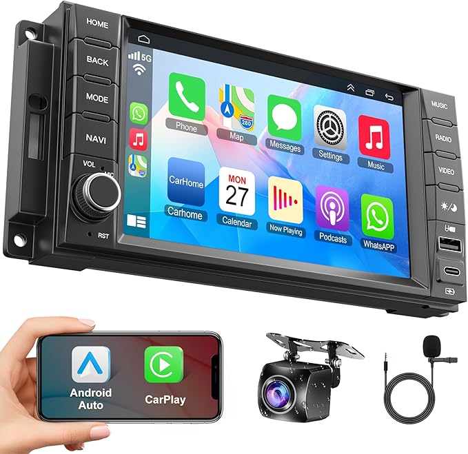 Car Radio Stereo for Dodge Ram Pickup 1500/2500(2009-2012),for Dodge Challenger&Avenger(2008-2014), Android 13.0 (4G RAM 64G ROM) Touch Screen with Wireless Carplay& Android Auto