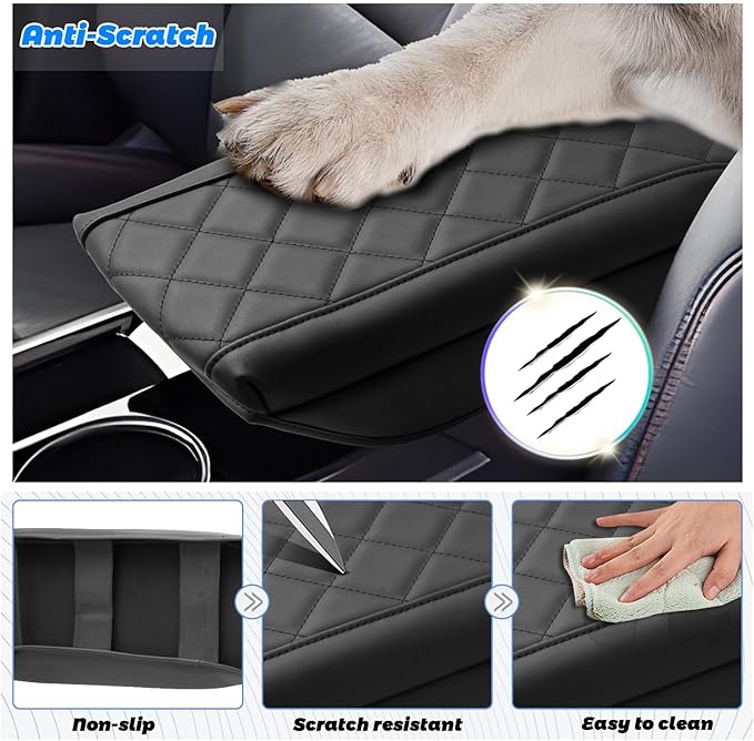 SHAOHAO 2025 2026 Chevy Equinox Center Console Cover for 2025 2026 Chevy Equinox Accessories (LT/RS/ACTIV) Car Armrest Cover Equinox Anti-Scratch Thicken Cushion Pad Middle Lid Leather Protector