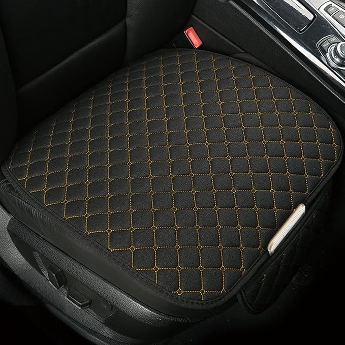 Moly Magnolia Car Seat Cover/Protector, Car Seat Cushion, Breathable, Comfort, Universal for Most Vehicles, Automotive Interior Seat Protector, Car Seat Cover for Men and Women (Black/Gold)