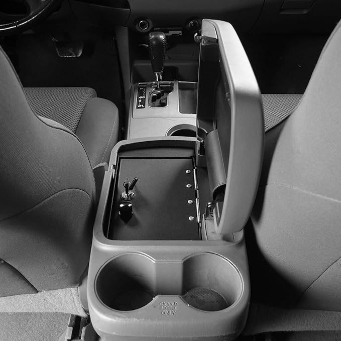 u-Box Tacoma Center Console Safe Lock Box Storage Interior Organizer for 2005-2015 Toyota Tacoma Pickup Trucks Models black
