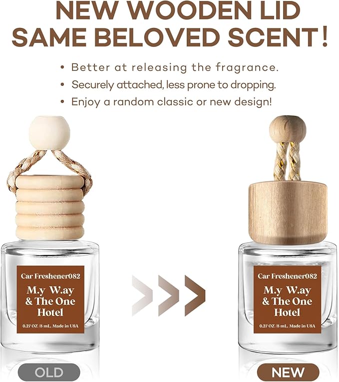 C Classy Hanging Car Air Freshener 2 Pack, M.y W.ay & The One Hotel Essential Oil Diffuser, Long-Lasting Fragrance, Cute Glass Bottle Car Accessories for Women & Men, Made in USA