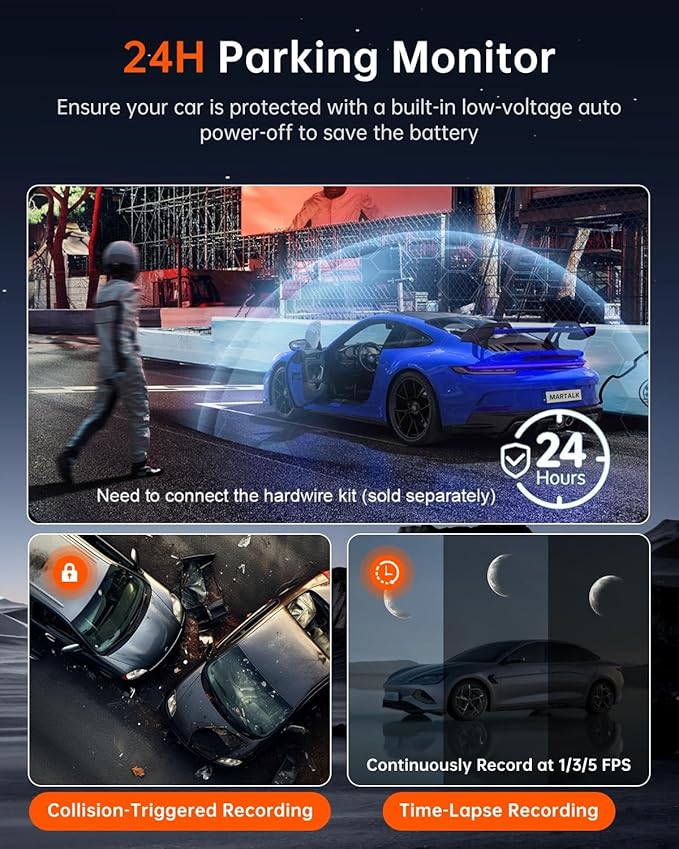 R39 Dash Cam Front and Rear,Dash Cam 3 Channel 5K with Built-in GPS & 5G WiFi.UHD 4K+1K+1K Triple Car Camera, 3.99" IPS Touch Screen, 64GB Card, Front, 24/7 Parking Monitoring for Dash Camera