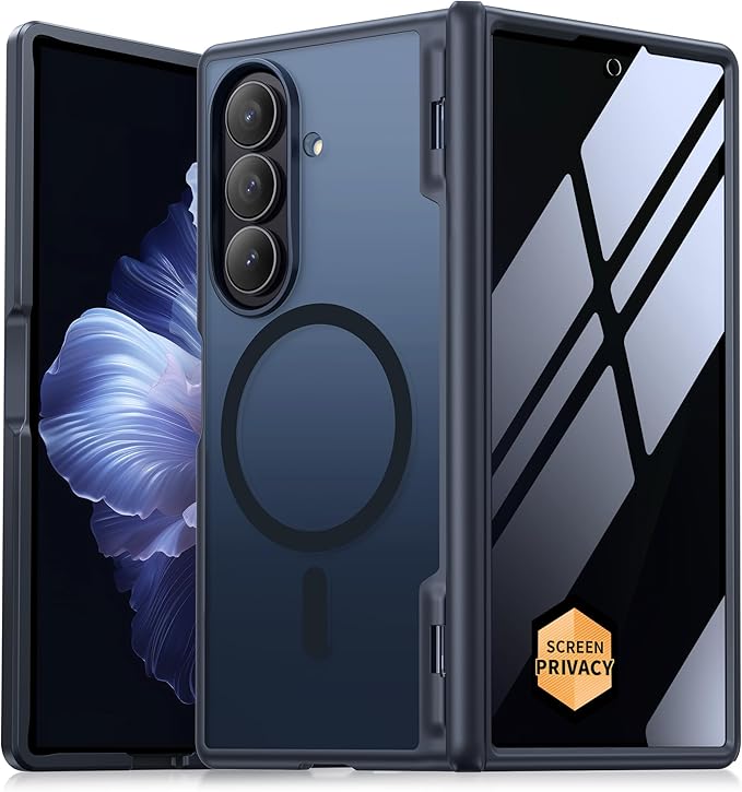 MOBOSI Magnetic for Z Fold 7 Case with Privacy Screen Protector, Samsung Galaxy Z Fold7 Cover[Compatible with Magsafe & Full Body Hinge Protection] Shockproof Phone Cases for zfold 7, Black