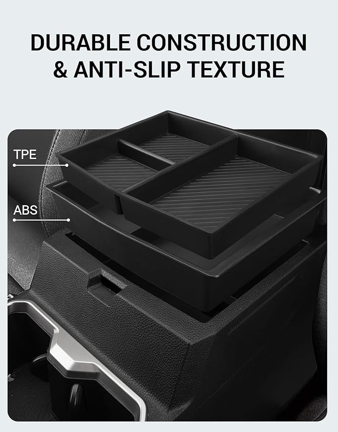 Ecarzo 3PCS Center Console Organizer for 2024 2025 2026 Toyota Tacoma Armrest Hidden Storage Box, Maximize Space & Reduce Clutter, Tacoma Interior Accessories