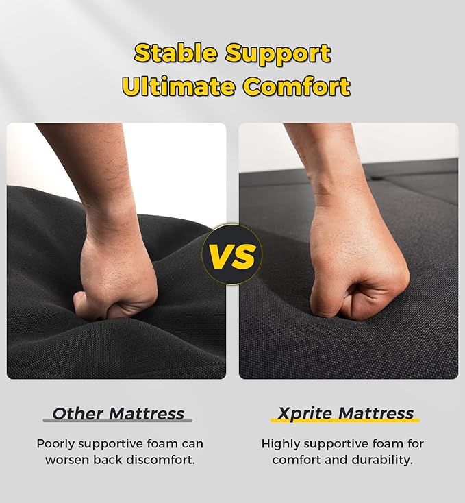 Xprite Upgraded Bronco Mattress Kit - 3" Thick Premium Foam Bed Pad & Leveling Pad, Foldable Portable Trunk Sleeping Platform Compatible with 2021-2026 Ford Bronco 4-Door Camping & Overlanding