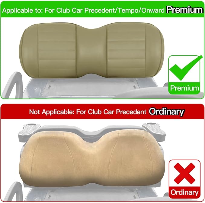 NOKINS Golf Cart Seat Covers Fit Club Car Precedent/Tempo/Onward Premium Front Seat Cushion, Golf Cart Vinyl Leather Diamond Seat Covers, Soft/Scratch-Resistant/No Stapler Needed