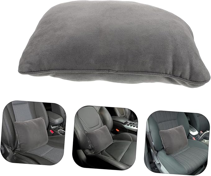 Ergonomic Car Seat Cushion for Driving Comfort PP Cotton Lumbar Support Pillow for Office and Car Stylish Grey Back Cushion Reduces Lower Back Easy Installation