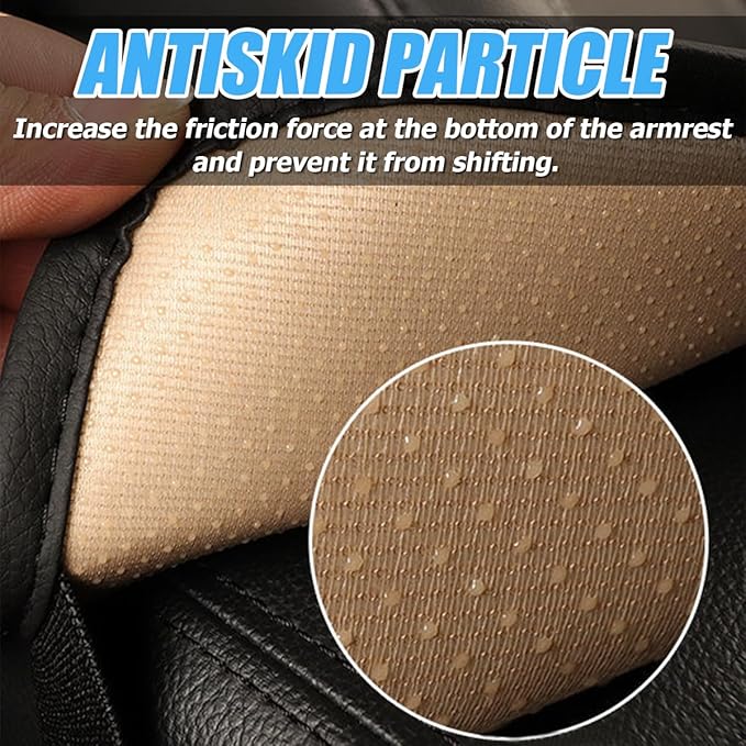 Car Center Console Cushion Pad, PU Leather Vehicle Armrest Cover Protector, Anti-Scratch Automotive Interior Arm Rest Seat Box Mat Accessories, Universal for SUV Sedan Truck (Pink)