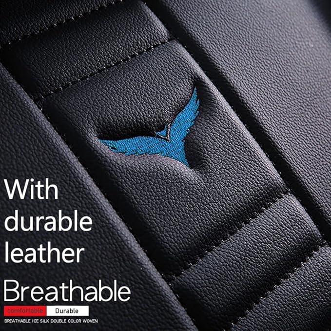 for Toyota RAV4 2008-2025 Car Seat Covers, Full Coverage Customized Seat Covers Premium Leather Waterproof Stain-Resistant Easy to Install (Front Set with Pillows, Black&Blue)