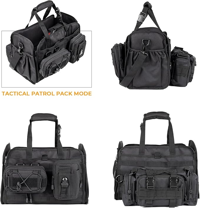 Universal Tactical Car Seat Back Organizer Patrol Bag Tactical Molle Vehicle Organizers with 5 Detachable Molle Pouches Multi-function Designed