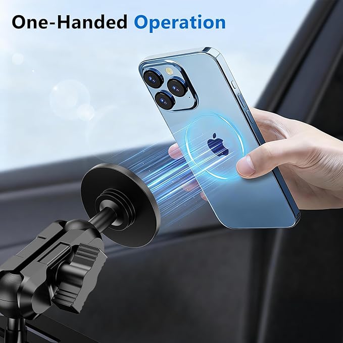 DIAMOOKY Metal Magnetic Phone Mount for Toyota 4Runner 2024 2023 2022 2021 2020-2010 5th Gen 4runner Accessories Dash Cell Phone Holder Adjustable Phone Stand Fit for All Smartphone