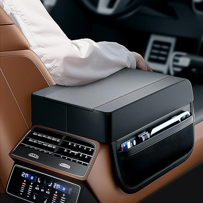 Car Console Covers Car Center Console Cushion Pad Leather Car Armrest Pad Armrest Cushion Pad Arm Rest Cover for Car Most Vehicle, SUV, Truck