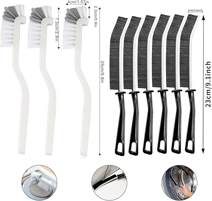 18Pcs Crevice Gap Cleaning Brush,Door Window Track Groove Corner Crevice Cleaning Brushes for Cleaning Window Grooves, Bathroom, Toilet Corner, Kitchen, Faucet, Sink(18PCS)
