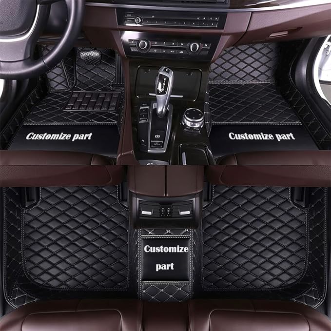MELKEN Custom Fit Leather Car Floor Mats for 95% of Cars Full Coverage Floor Liners Car Mats (Black)