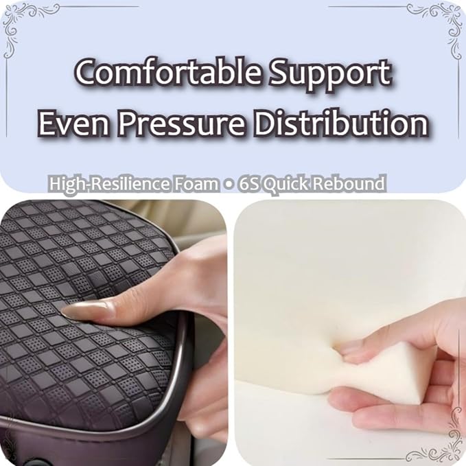 2026 Enhanced Car Center Console Armrest Cushion with USB& Type-C Charging, PU Leather Console Pad with Cup Holders, Storage& Tissue Outlet for Most Vehicles (Sloped Version, Plum Purple)