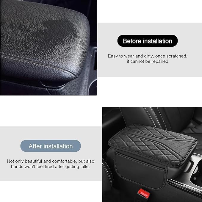 Car Center Console Cover for Lexus RX 350 2021-2023, Leather Memory Foam Auto Armrest Cover Cushion Pad with 2 Storage Bags Non-Slip Universal Interior Accessories,Gray
